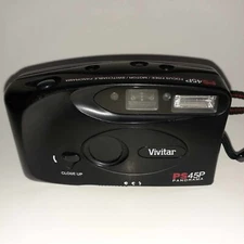 Vintage Vivitar PS45PDB Dataprint 35mm Panorama Flash Camera with Strap WORKS