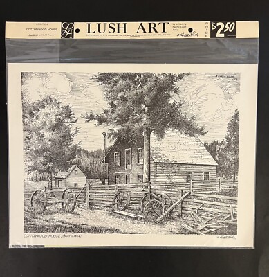 A. Lyall Lush Cottonwood House Print C-5 1972 10x13 New R.G. McCorkle