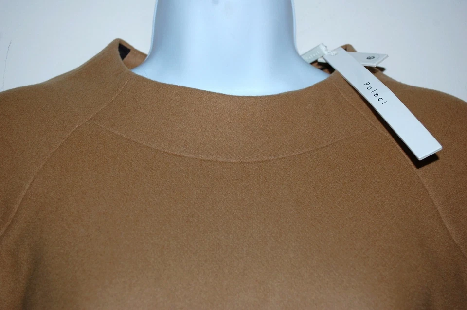 Vestido para mujer Poleci marrón color mostaza forro lana talla US 6 NUEVO Foto 4 de 4