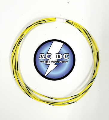 AUTOMOTIVE WIRE 22 AWG HIGH TEMP TXL WIRE YELLOW WITH BLUE STRIPE 10 FT COIL