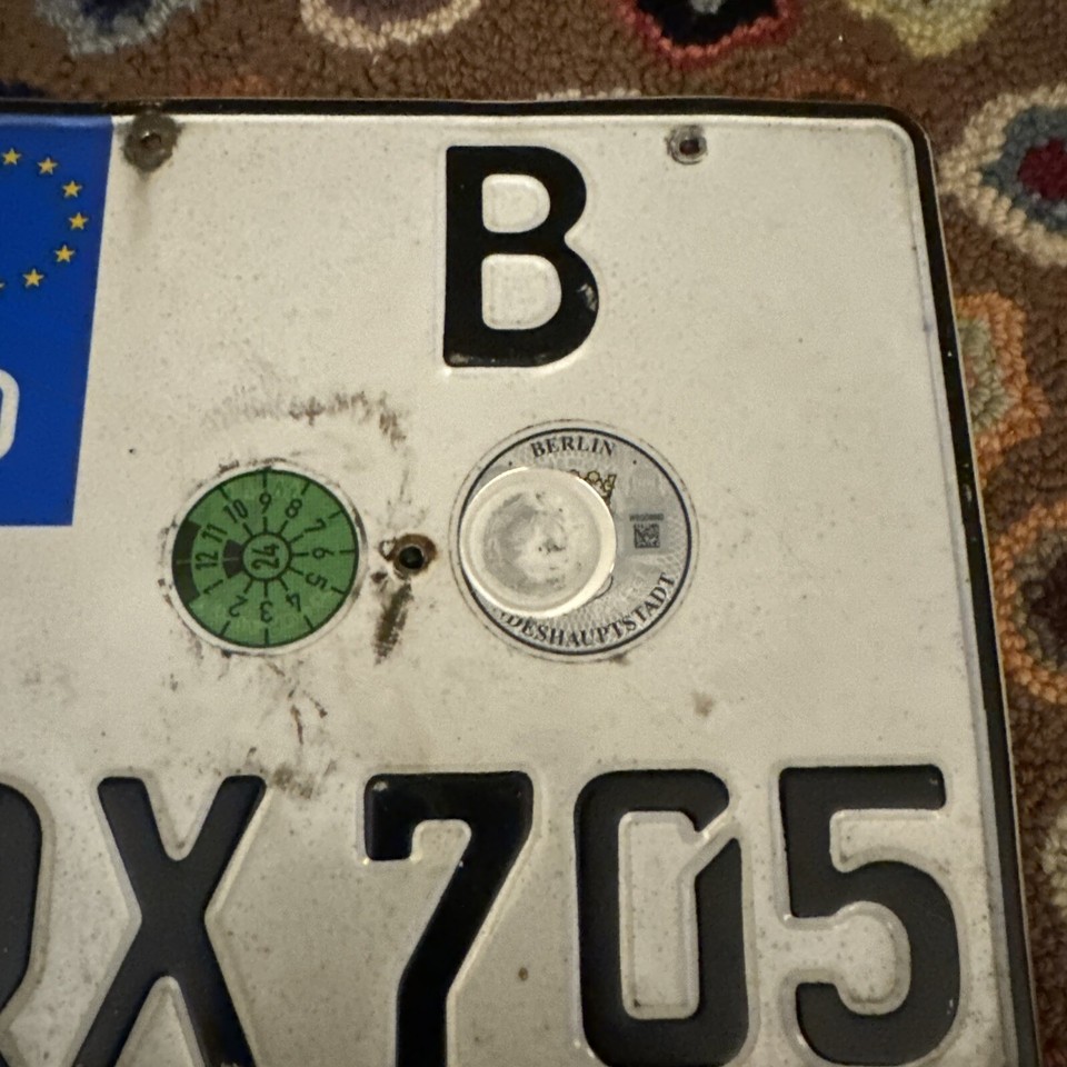 Germany MOTORCYCLE License Plate. German Eurostars 🇩🇪 Berlin B QX 705 🏍