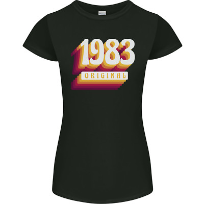 Retro 43. Geburtstag Original 1983 Damen Petite Cut Maglietta