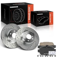 A-Premium Drilled Rotor &Ceramic Brake Pad Rear for BMW F06 F10 535i 550i 640i