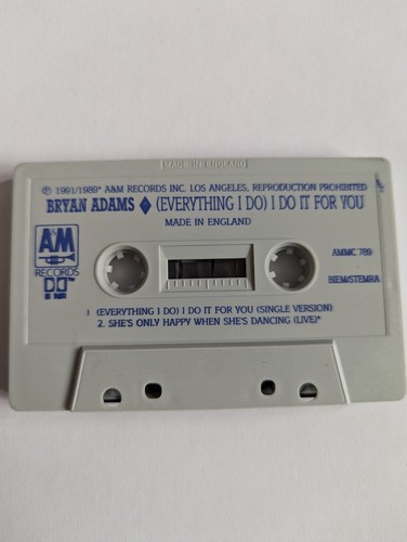 Bryan Adams (Everything I Do) I Do It For You Cassette Single 2 Tracks - Picture 4 of 5