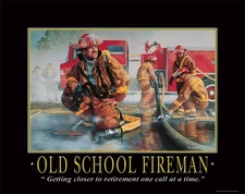 Firefighting Motivational Poster Art Fireman Equipment Badge Helmet Tools PRO18