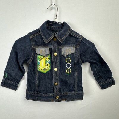 Coogi Todder size 2T Jean Jacket - snap closure logo cotton dark wash y2k retro
