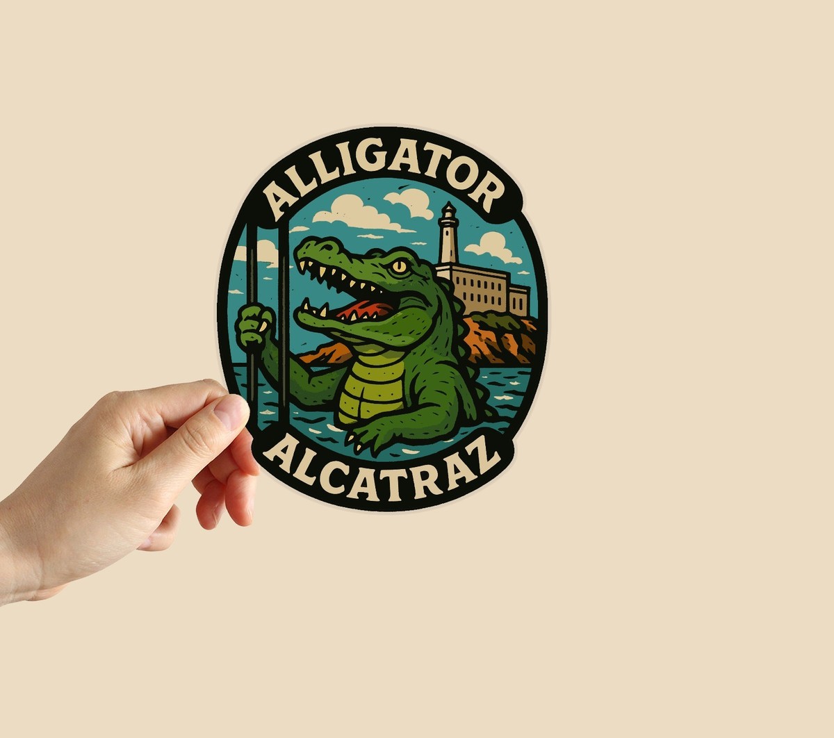 Green Alligator Car Magnet - 5 Inch Funny Fridge Magnet, Waterproof & UV Resistant For Locker, Truck, Metal Surfaces