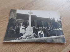 Postcard War Memorial Churchyard people SUFFOLK REGIMENT