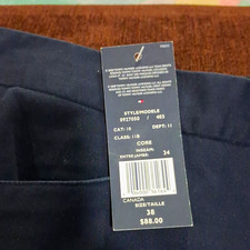Tommy Hilfiger Men’s Solid Blue Flat Front Dress Pants Regular Size 38