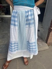 Prairie Patchwork Maxi Skirt Pastel Blue Eyelet Lace Bohemian Cottagecore