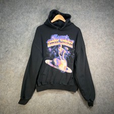Childish Hoodie Mens Size M Black Planet Space Force Graphic TGF Bros Oversized
