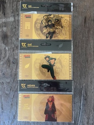 3x Golden SAI - HIDAN - GAI - NATURO SHIPPUDEN  Cartoon kingdom anime DBZ