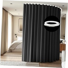 Room Divider Ceiling Mounted Curtains Track 180"W x 108"L Pack of 1 Black