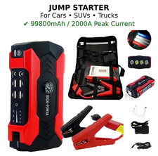 99800Mah Car Jump Starter, Peak Car Battery Charger, 12V Jump Box Jumper Battery
