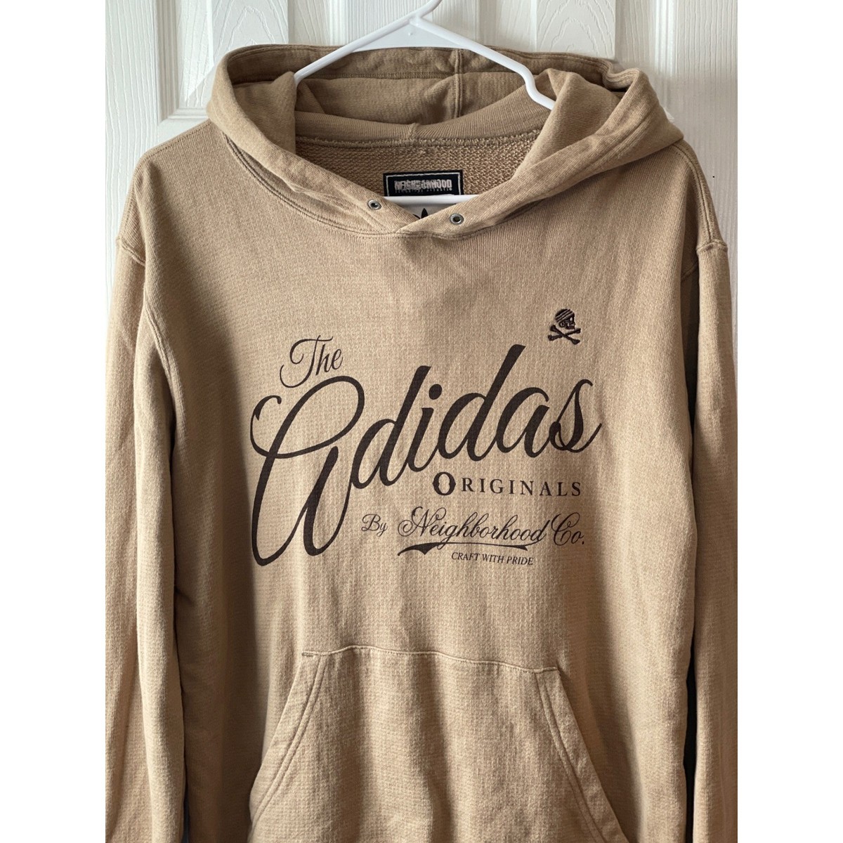 Adidas Originals x Neighborhood Graphic Pullover Tan Hoodie Mens L Gorpcore Flaw View 3