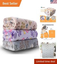 3-Pc Soft Fluffy Dog Blanket Set, 60"x50" - Cozy Touch Pet Cover in 3 Colors