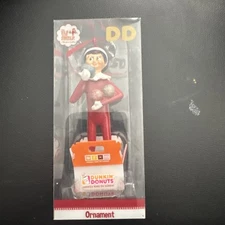 Dunkin Donuts 2017 Elf on the Shelf Boy in Munchkins Box Christmas Ornament 4"