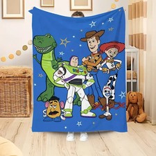 Cute Cartoon Toy Adventure Flannel Throw Blanket Soft Cozy Couch Bed