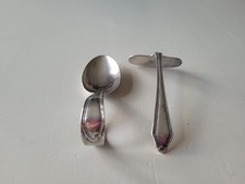 Silver Plated Baby Spoon and Food Pusher - a christening gift