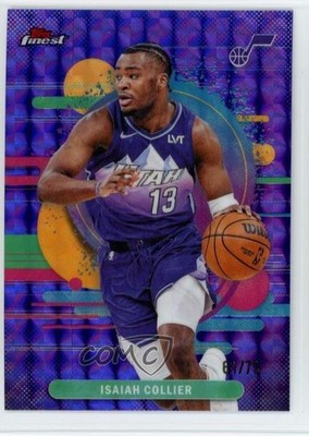 2025 Topps Finest Uncommon Purple Geometric Refractor 61/75 Isaiah Collier st0