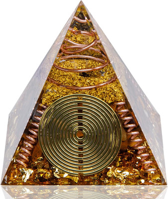 Orgone Pyramid, Small Healing Crystals Pyramid with Tiger'S Eye Stones, Orgonite