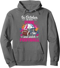 Watch Football Breast Cancer Design Ribbon Cancer Unisex Hooded Sweatshirt