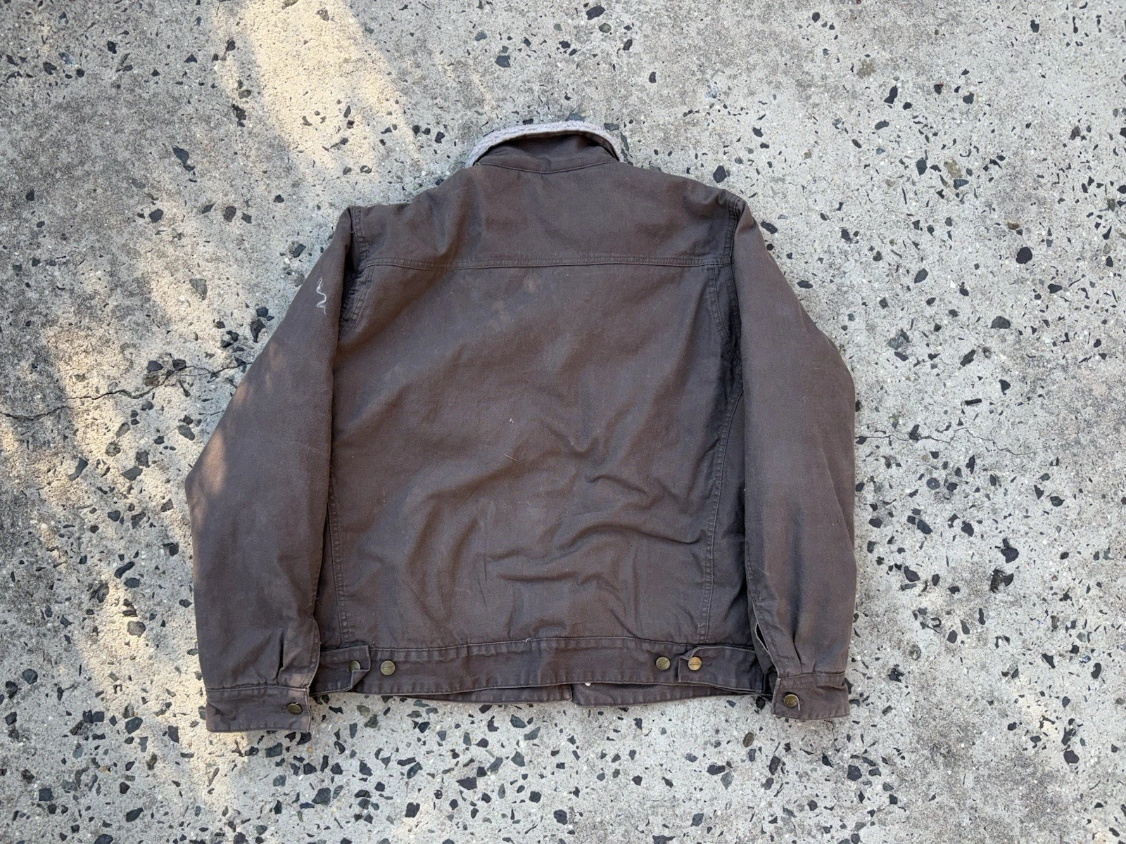 Bass Creek Distressed Detroit canvas workwear jacket Sherpa lined Xl image 2