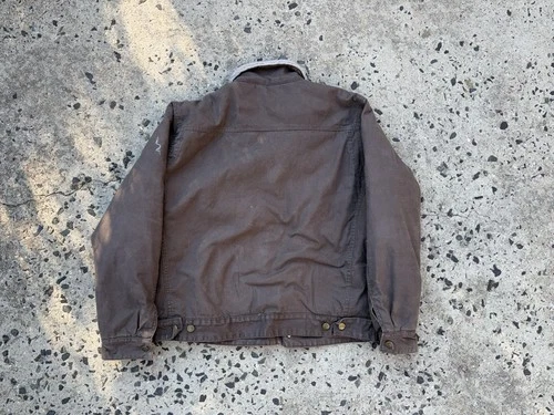 Bass Creek Distressed Detroit canvas workwear jacket Sherpa lined Xl image 2