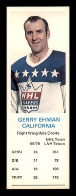 1970 Dads Cookies #28 Gerry Ehman   NM/NM+ J3628258