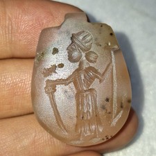 Roman Old Agate Stone Warrior Seal Engraving Pendant