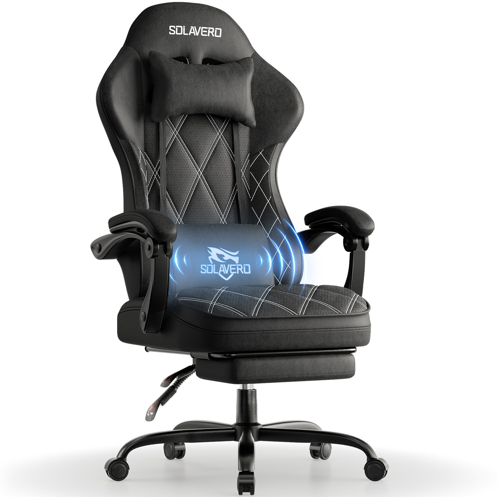 Gaming Chair with Foot Rest & Lumbar Massager, Ergonomic Office Computer Chair