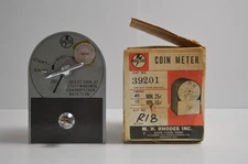 Vintage Coin Meter Mark-Time WORKS TESTED No. 39201 W/Key & Box RH Rhodes USA