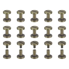 30Pack Brass Chicago Screws, 7x10mm Post Nail Stud Rivets for Craft Bronze