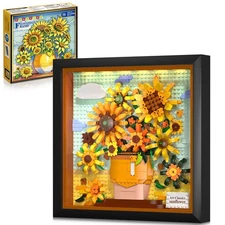 Flowers Sunflower Building Set with Lights - Botanical Collection Painting Fr...