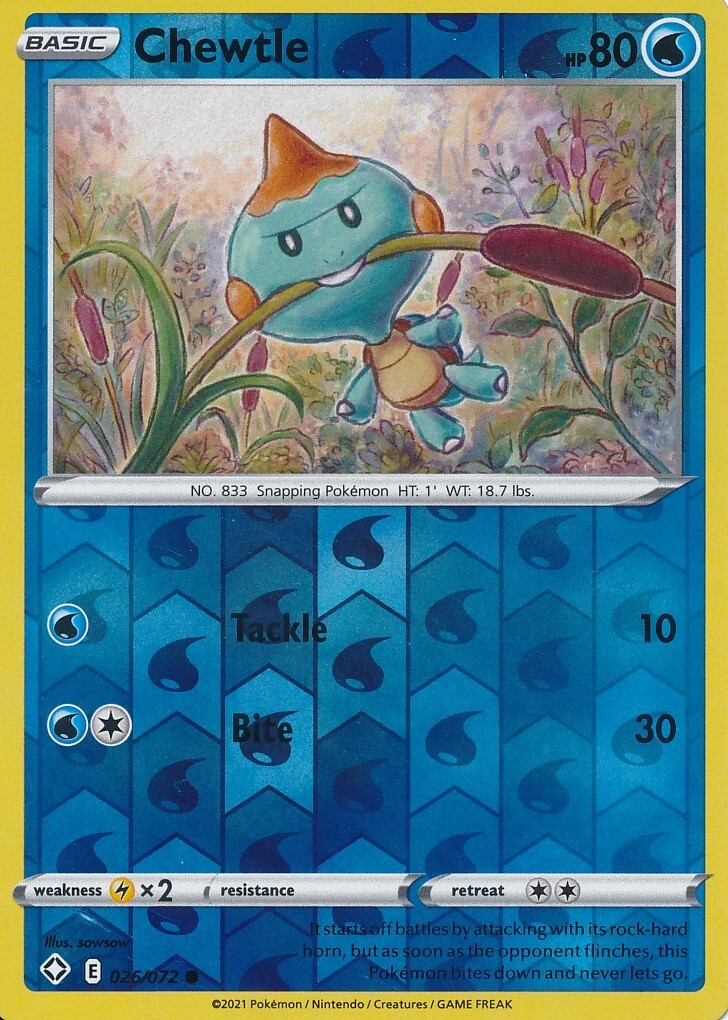 Pokemon TCG Foil Card Chewtle #26 A1431