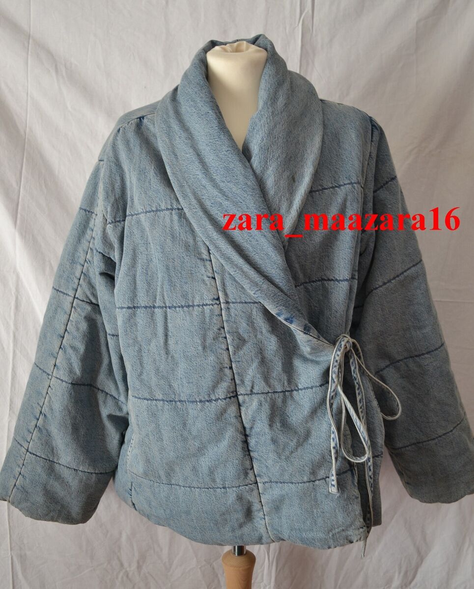 ZARA TRF QUILTED DENIM JACKET BLUE LAPEL NEW FW24 SIZE M REF ZARA TRF QUILTED DENIM JACKET BLUE LAPEL NEW FW24 SIZE M REF