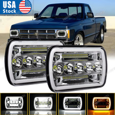 Pair Fit For Chevy S10 Blazer 1982-1993 DOT 7x6inch Led Headlights Hi/Lo Halo H4