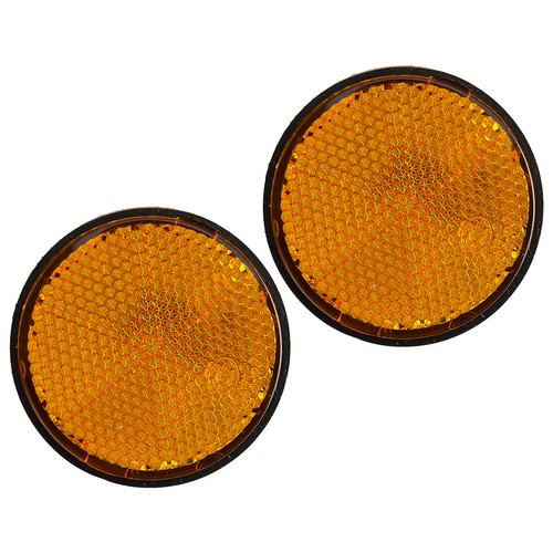 4Pcs Motorrad Gelb Vordergabel Runde Reflektor Fit für Honda Kawasaki Part - Picture 4 of 7