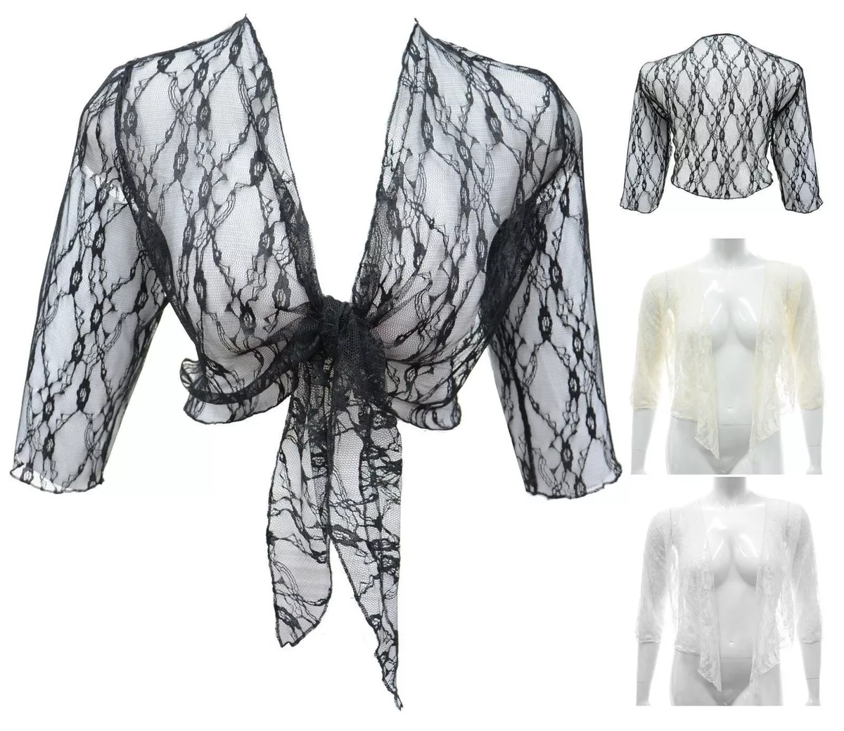 White lace shrug plus size sale
