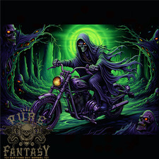 Skull Biker Motorcycle Motorbike Grim Reaper 11 Mens T-Shirt 100 Cotton