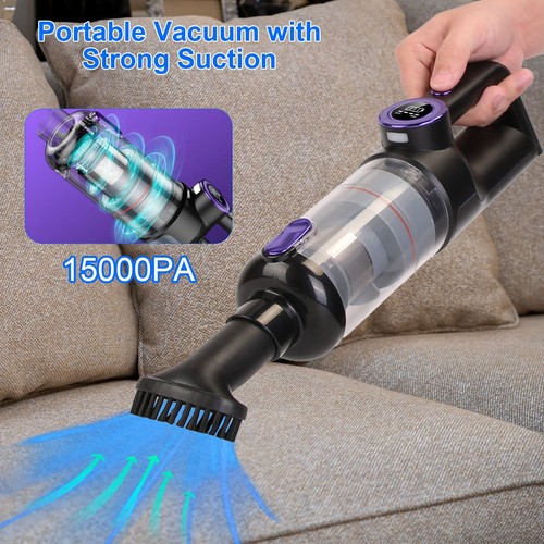 15000PA Cordless Handheld Vacuum Cleaner Car Auto Home Digital Display LED Light - Picture 6 of 13