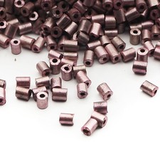 Lot 1250 Czech vintage gunmetal metallic bugle seed glass beads 3mm