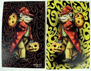 The-Wizard-of-Swinesylvania-Signed-Numbered-Halloween-Postcard-Set-of-2-Fantasy