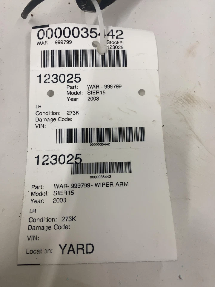 GMC Sierra 1500 2003-07 brazo limpiaparabrisas derecho Foto 3 de 3