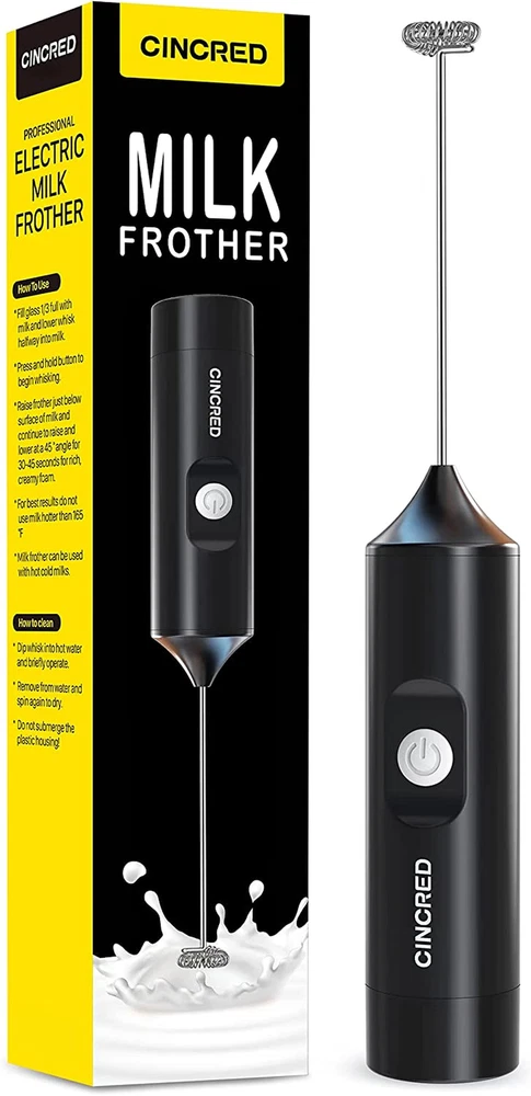 Milk Frother Handheld, Battery Operated Electric Frother for Coffee, Mini Whisk,