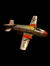 Vintage Japan Friction Power USAF US Air Force Airplane Tin Toy