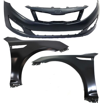 Front Bumper Cover & Fenders Kit 3pc primed for 2014-2015 Kia Optima EX,LX.SX