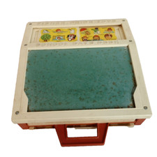 Vintage 1972 Fisher Price School Days Desk WORN, WELL PLAYED WITH