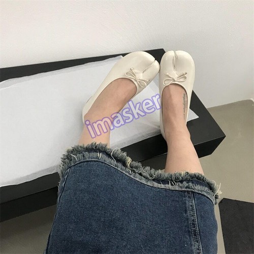 Para mujeres Cuero Sintético Nuevo Puntera Tacón Medio Ballet Corte Pajarita Zapatos Talla - Imagen 6 de 29
