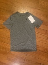 Nike Dri Fit -BOYS SMALL- Activewear T Shirt Gray Heathered Crew Neck. Brand New